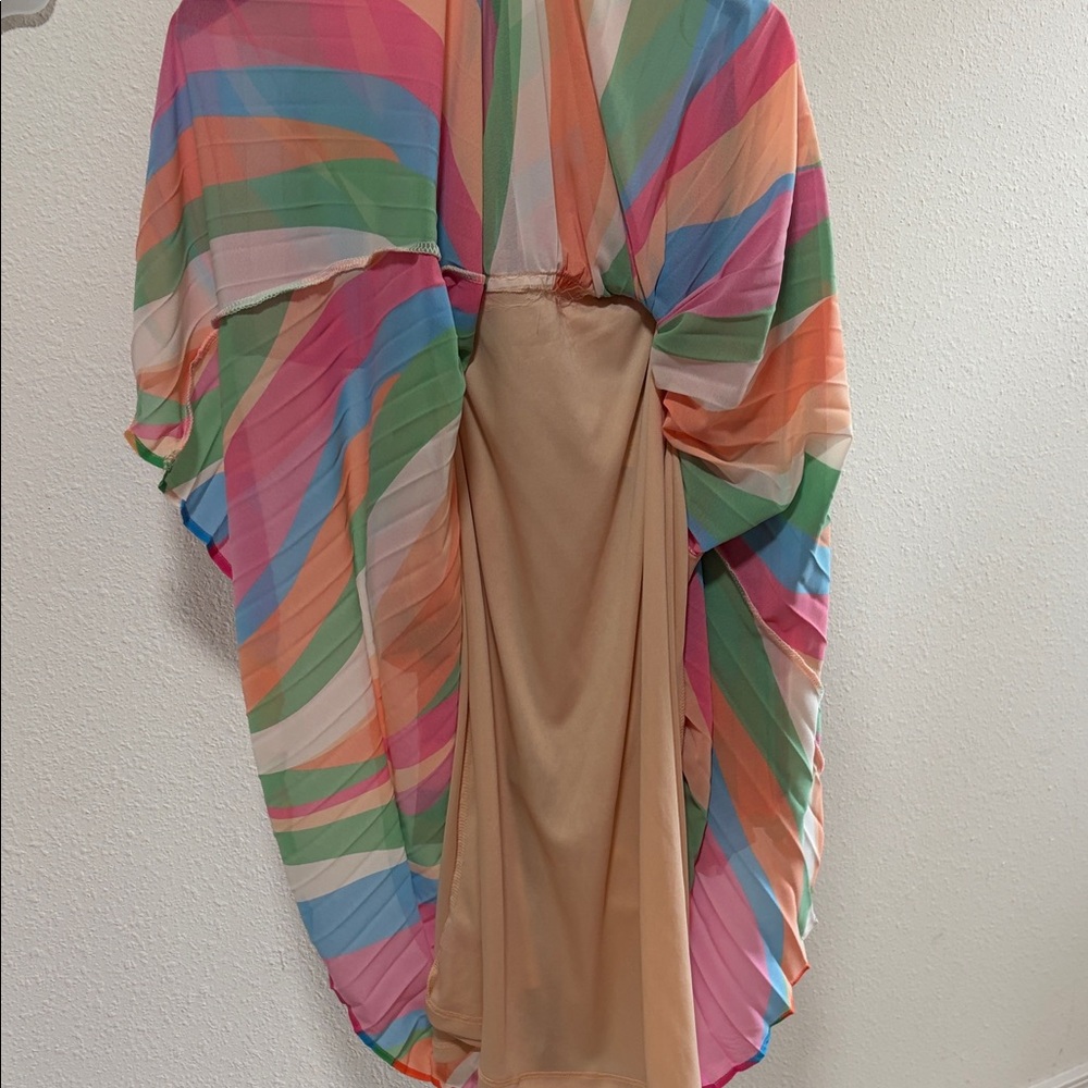 Colorful Striped One-Shoulder Dress - Picture 14 of 15